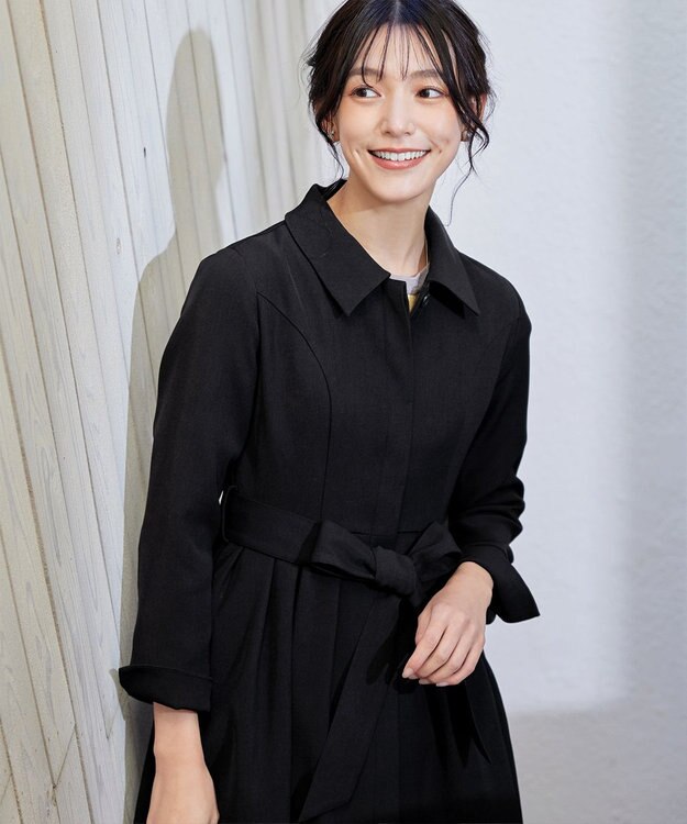 Tiaclasse L 【洗える】ステンカラードレスコート ブラック