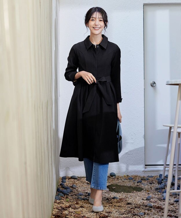 Tiaclasse L 【洗える】ステンカラードレスコート ブラック