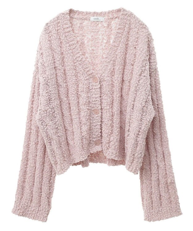 earth music&ecology ポコポコケーブルカーディガン Pink