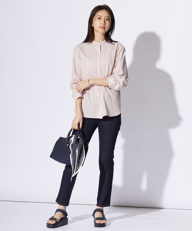 J.PRESS LADIES L 【洗える】BASIC STRETCH DENIM スキニー パンツ ネイビー系