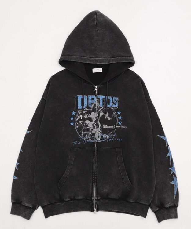 WEGO 【ユニセックス着用ITEM/MLサイズ展開】パウダーブリーチグラフィックZIPパーカー 柄3