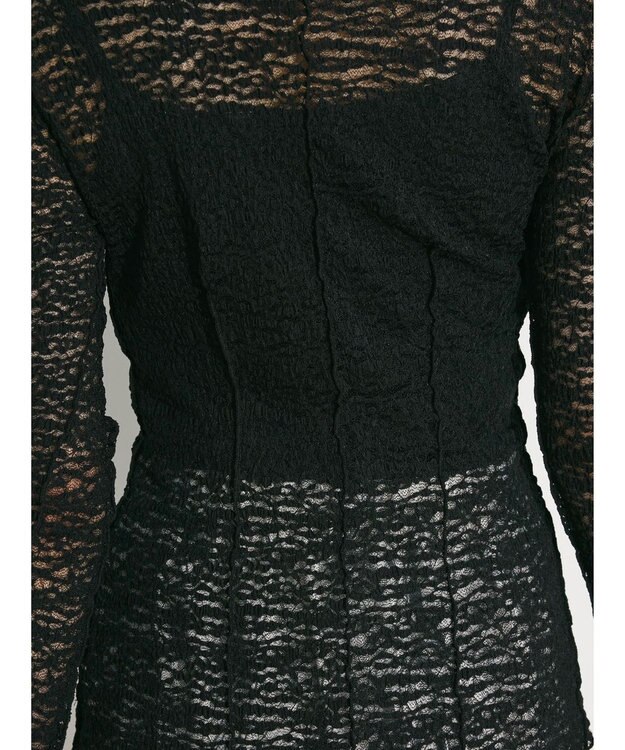 Green Parks カットワークデザインレーストップス Black