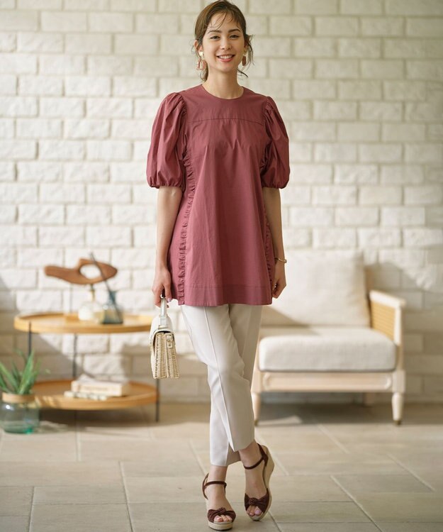 組曲 コットンローン ボリュームスリーブブラウス 【WEB限定】ブラウンピーチ系9