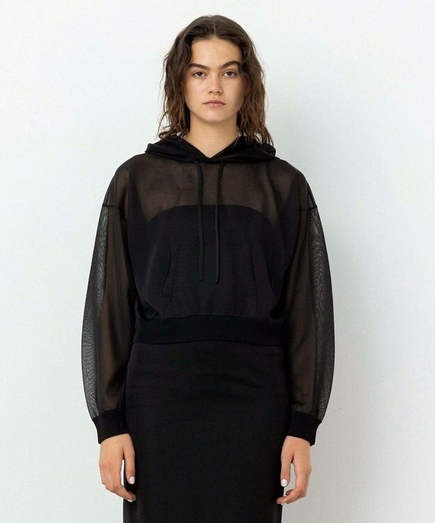 NAVE 【Nave・洗える】シアーニット パーカー ブラック系