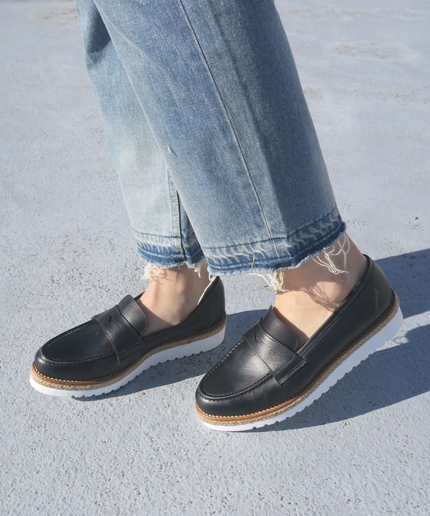 BONTRE 【BONTRE/ボントレ】ジュート厚底コインローファー ブラック