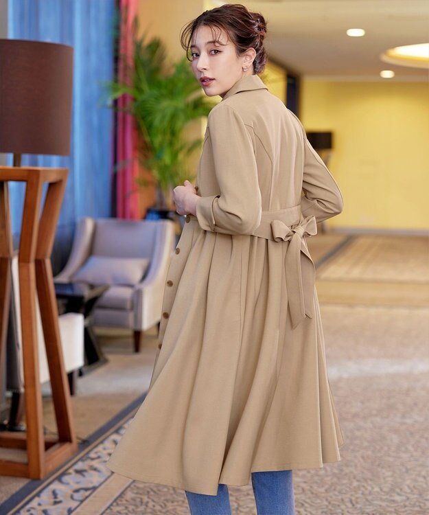 Tiaclasse L 【洗える】ステンカラードレスコート ベージュ