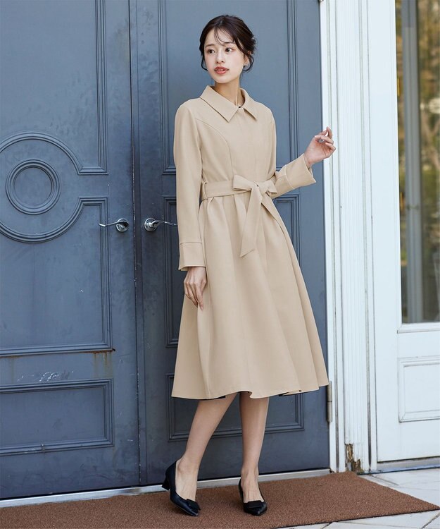 Tiaclasse L 【洗える】ステンカラードレスコート ライトベージュ