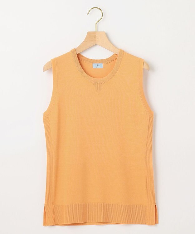 組曲 【洗える・アンサンブル対応】MINAノースリーブ ニット オレンジ系