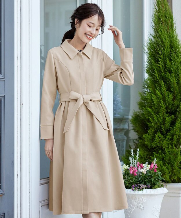 Tiaclasse L 【洗える】ステンカラードレスコート ライトベージュ