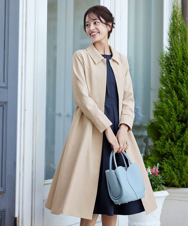 Tiaclasse L 【洗える】ステンカラードレスコート ライトベージュ