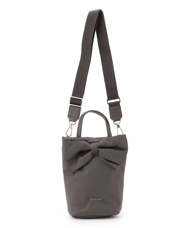 TOCCA 【新色登場・泉里香さん着用】RIBBON KNOT NYLON MULTI BAG ナイロンマルチバッグ [新色]ライトグレー系