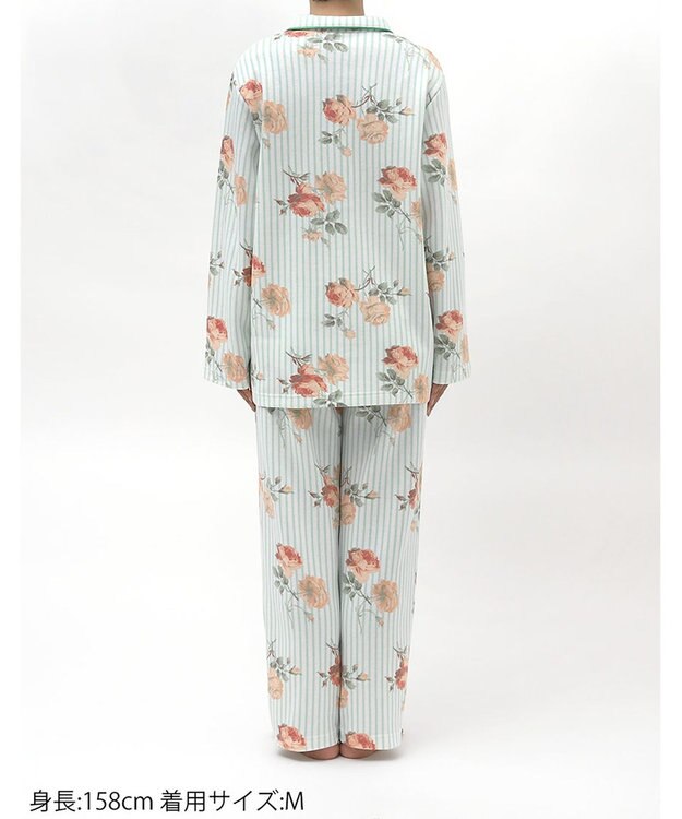 Wing パジャマ 綿100%(本体肌側) あったか 3Lまで対応 大きいサイズ 長袖 長ズボン 冬 レディース EP6023 ウイング／ワコール メロン