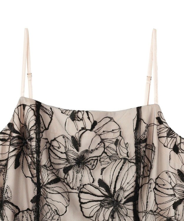 YECCA VECCA 【2点SET】フラワー柄スパンコール刺繍ドレス Ivory