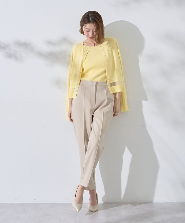 YECCA VECCA シアーMIXカーディガン Yellow
