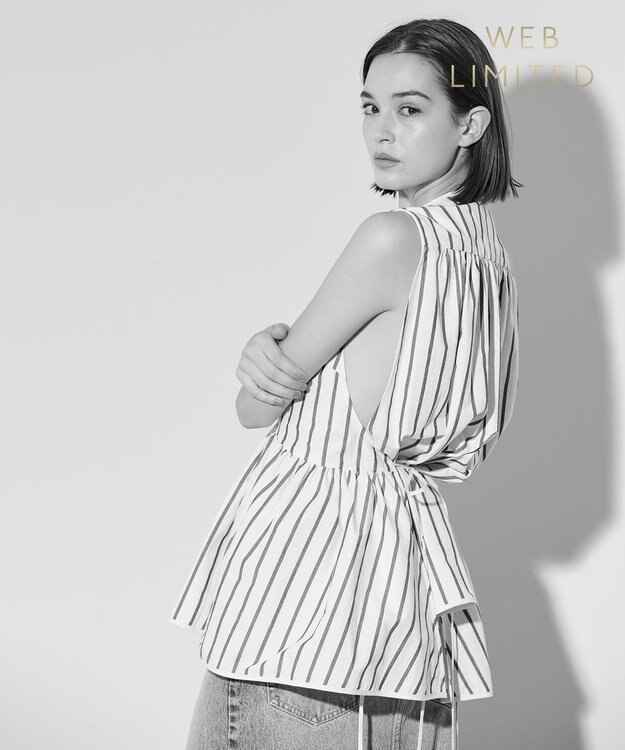 BEIGE， 【WEB限定】PROTAGONISTA / ブラウス Stripe