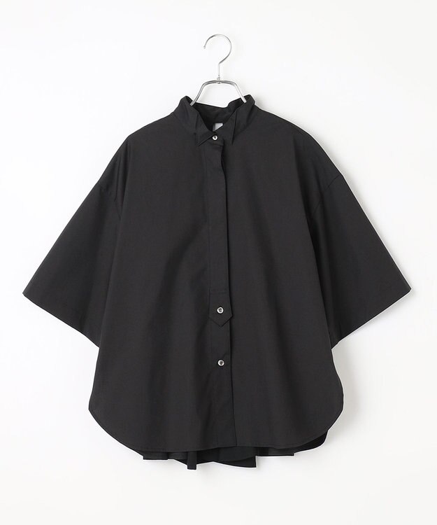 #Newans 【ANSWER for モダンベーシック】バックスリットオーバーシャツ ブラック系