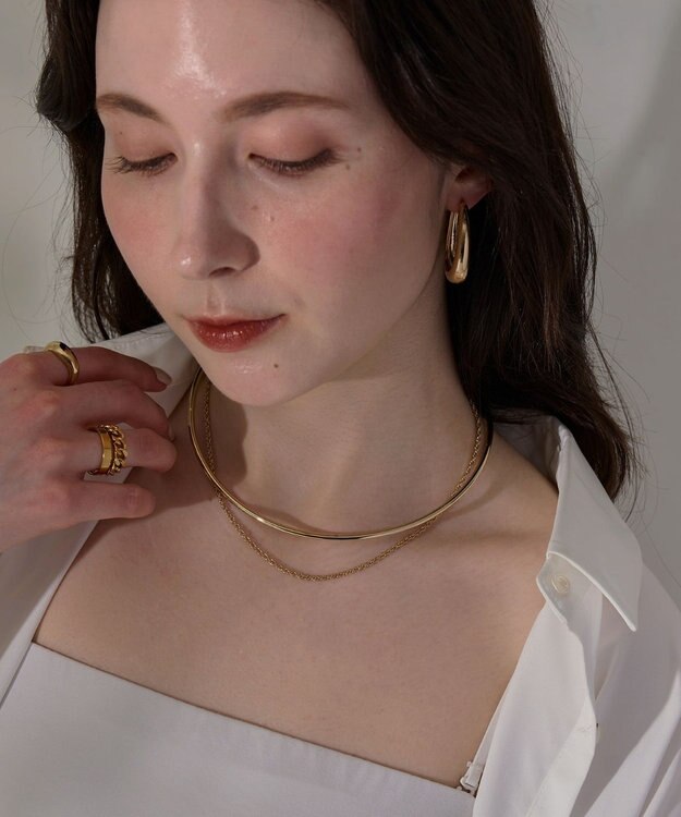 Phoebe <2点セット>【金属アレルギー対応】2setレイヤードチョーカーロープネックレス　ゴールド ゴールド