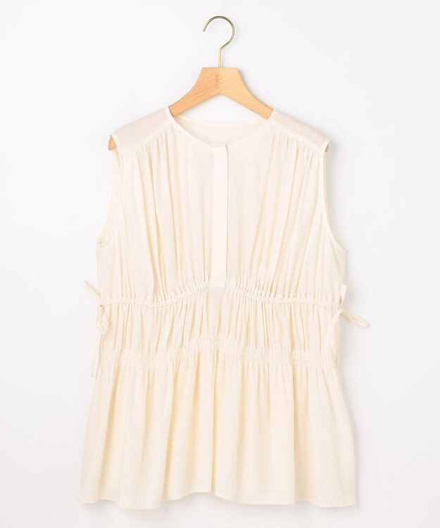 組曲 【先行予約】シアーリンクルクロス ティアードブラウス エクリュ系