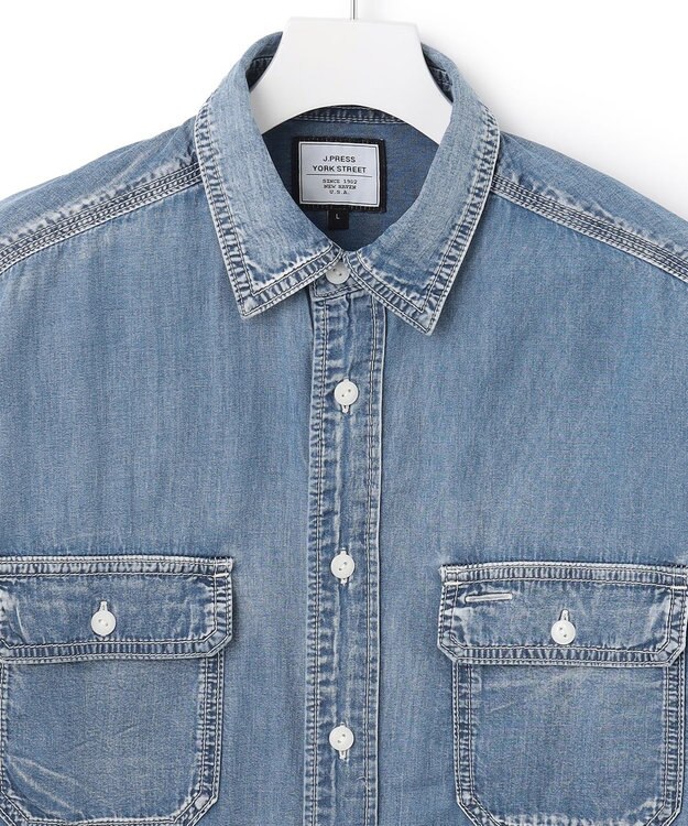 J.PRESS YORK STREET 【UNISEX】デニムワークシャツ サックスブルー系