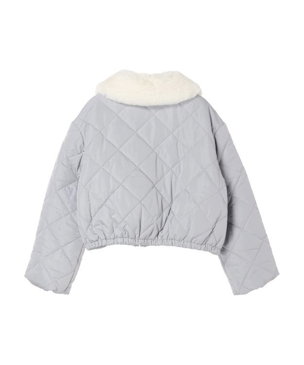 earth music&ecology ファーカラーブルゾン Grayish Blue