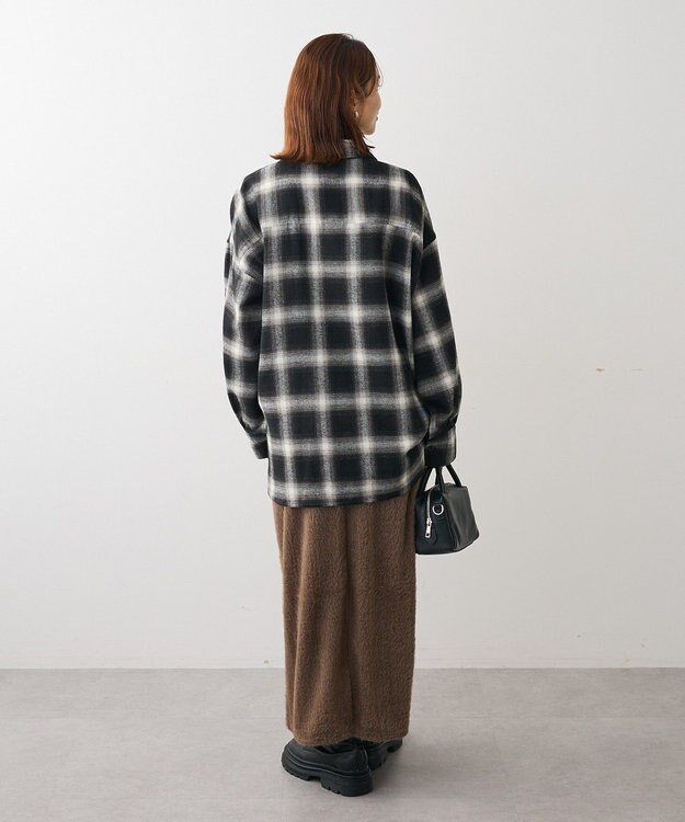 Green Parks 楽ちんシャギーＩラインスカート Brown