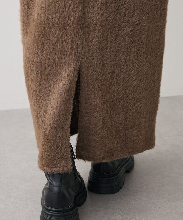 Green Parks 楽ちんシャギーＩラインスカート Brown