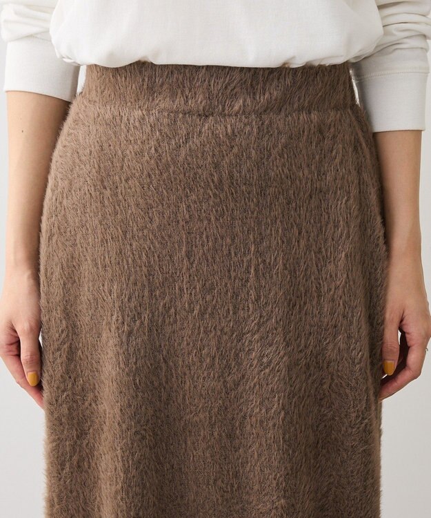 Green Parks 楽ちんシャギーＩラインスカート Brown