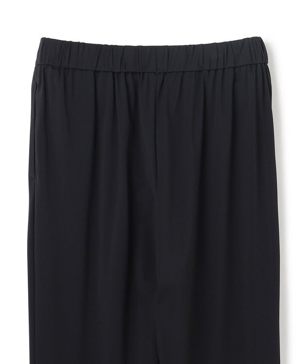 UNFILO L 【ウエストゴム】ドライトリコット セミフレアパンツ ブラック