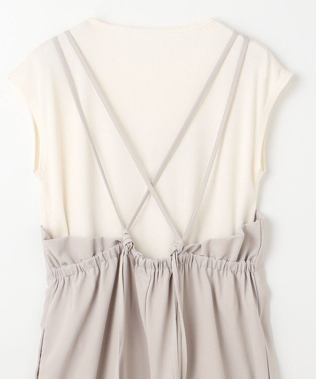 ANY 【2SET/洗濯機可】プルオーバー×キャミサロペットセット アイスグレー