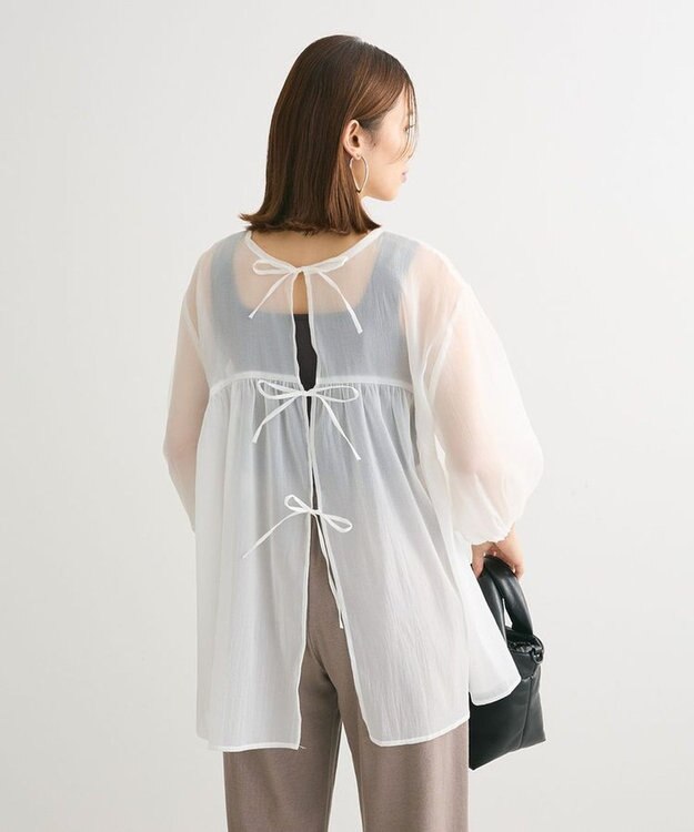 Green Parks ２ＷＡＹ　シアーギャザーチュニック Off White