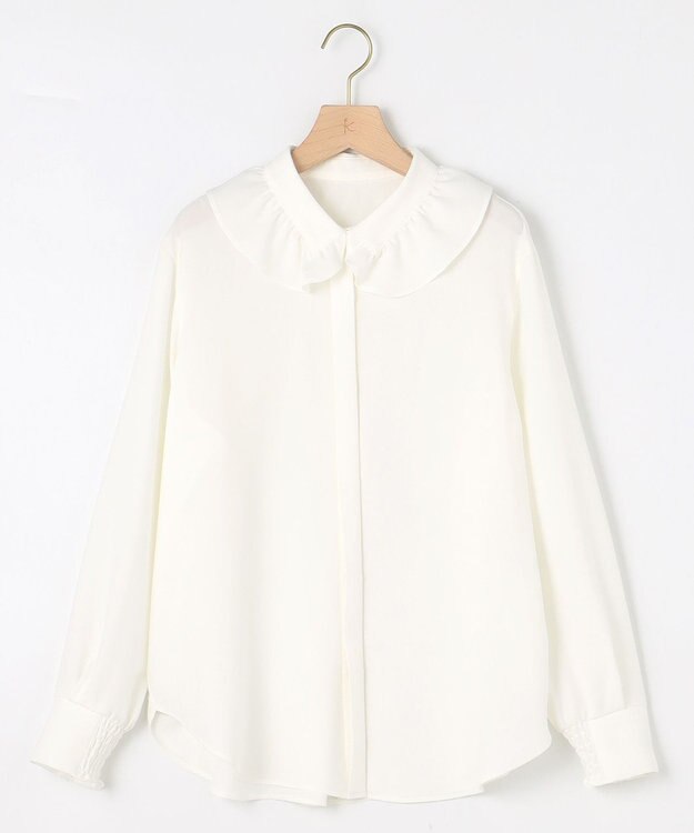組曲 L フリルカラーレイヤード ブラウス アイボリー系