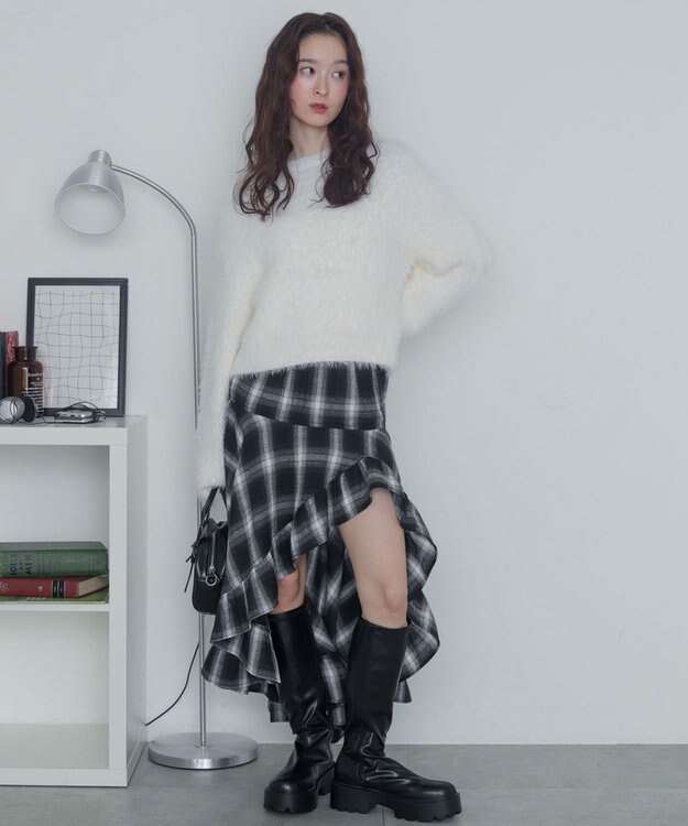 WEGO シャギーニットプルオーバー オフホワイト