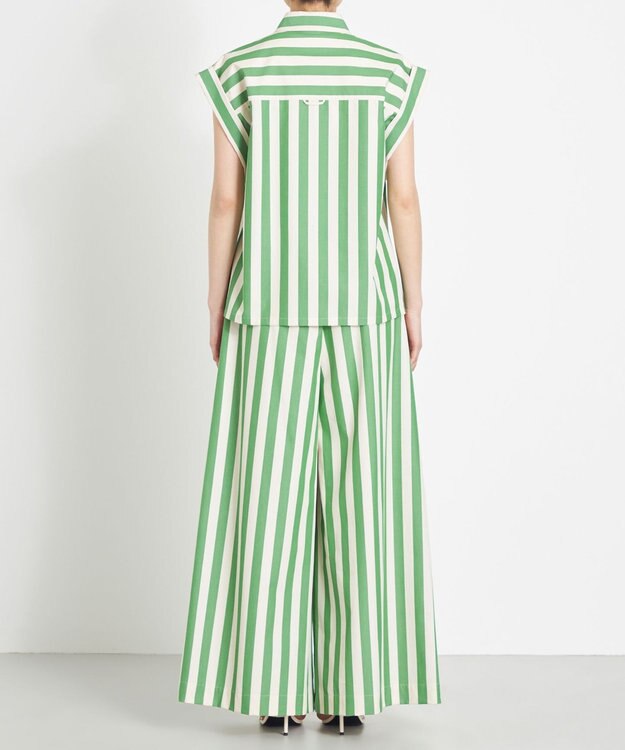 NAVE 【Nave 　洗える】ワイドストライプ　パンツ ライトグリーン系1