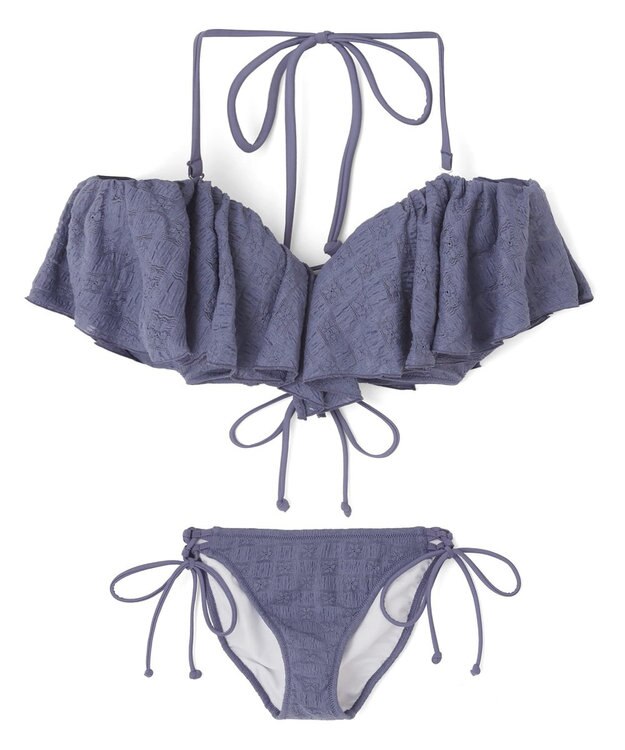 San-ai Resort（三愛水着楽園） 軽い着け心地でしっかり盛れる【楽盛り水着】　フリルワイヤービキニ　9M・11L　【San-ai Resort（サンアイリゾート）】 ブルー