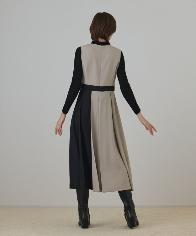 GRACE CONTINENTAL プリーツジャンパースカート ベージュ