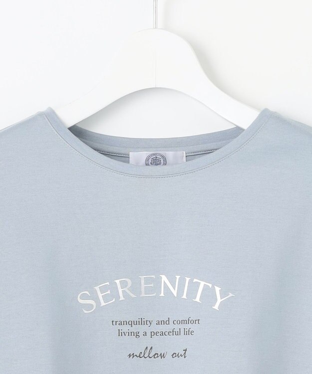 J.PRESS LADIES ロゴ Tシャツ ブルーグレー系