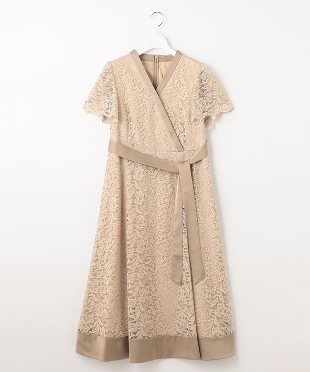 23区 L 【APPLAUDIR】ボタニカルグロッシードレス ベージュ系