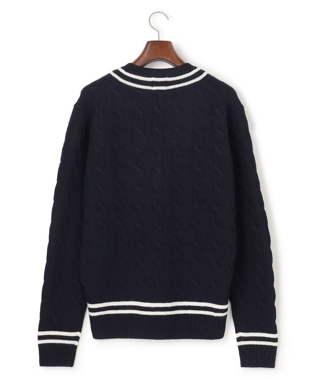 J.PRESS MEN 【NYUZELESS】ラムズウール ケーブルチルデン ニット ネイビー系