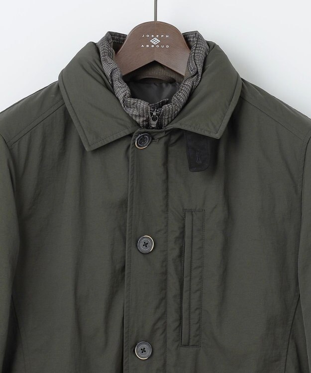 JOSEPH ABBOUD 【3WAY/撥水/INフード/ダウンライナー付】3ハイカウントツイル×パウダータフタ ダウン コート ダークブラウン系