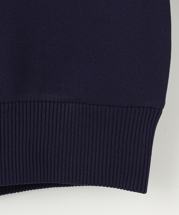 23区GOLF 【MEN】【 蓄熱裏地付き/ウォッシャブル】ロゴ ダブルジャガードニット ネイビー系