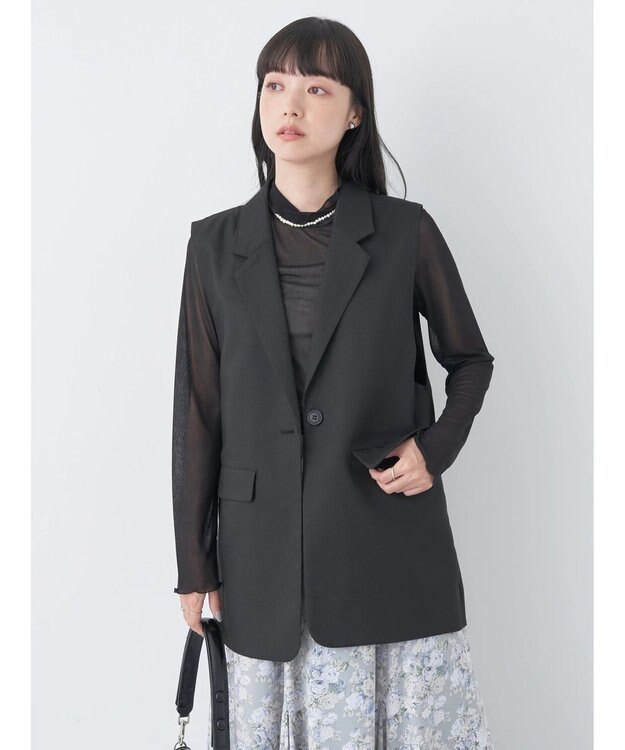 earth music&ecology テーラードジレ Black