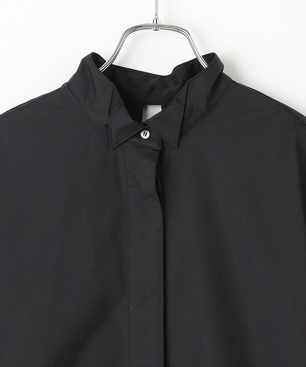#Newans 【ANSWER for モダンベーシック】バックスリットオーバーシャツ ブラック系