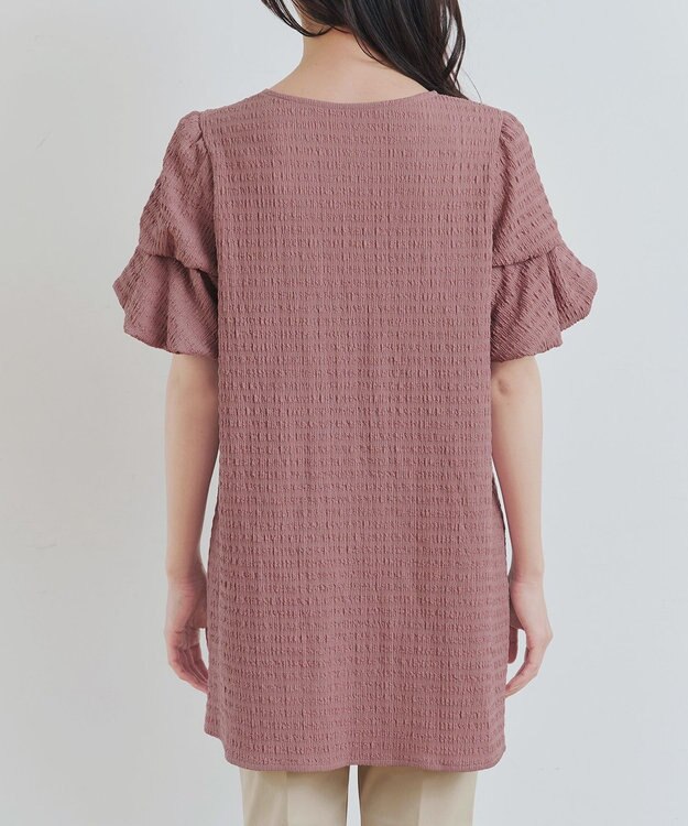 Tiaclasse 【洗える】変形バルーンスリーブカットソーチュニック ピンク