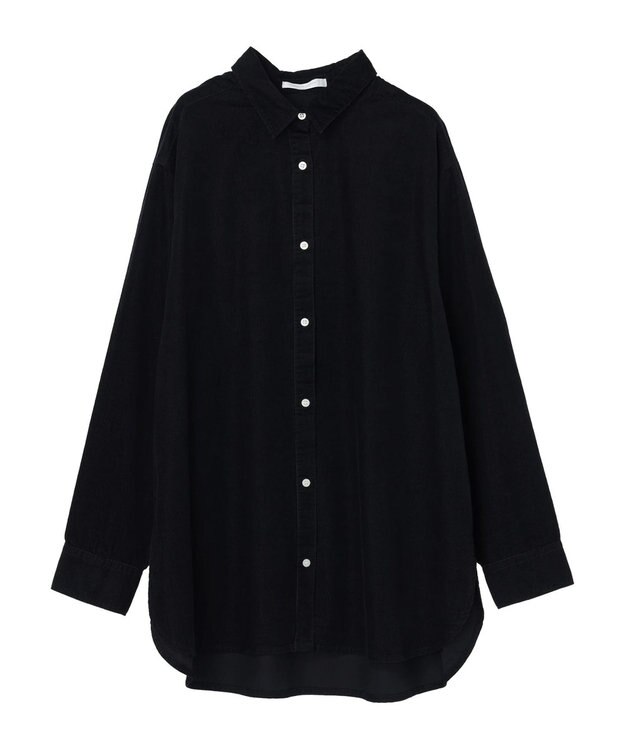 Green Parks 柔らかい細コールシャツ Navy