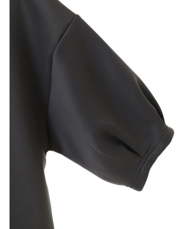 Green Parks ａ．異素材切り替えバルーンワンピース Charcoal Gray