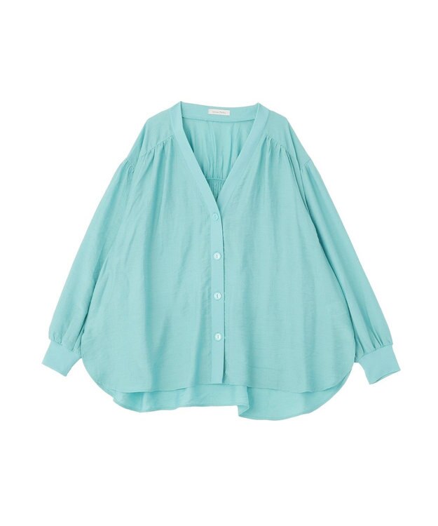 Green Parks リブドッキングシアーシャツ Blue