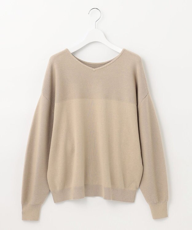 23区 【前後着用可能】コットンカシミヤ ニット ベージュ
