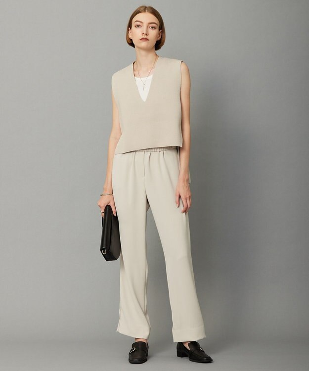 ICB L 【洗える】リサイクルポリエステルハイゲージ  ニットベスト トープ系