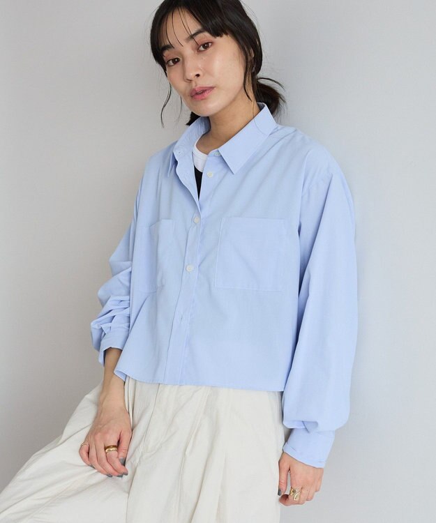CRAFT STANDARD BOUTIQUE クロップドレングスシャツ Sax