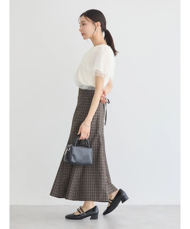 earth music&ecology チュールレイヤードプルオーバー Ivory